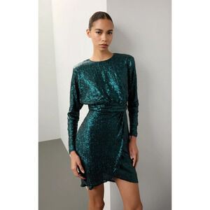 Donna Morgan Green Sequin Dress Size 16
